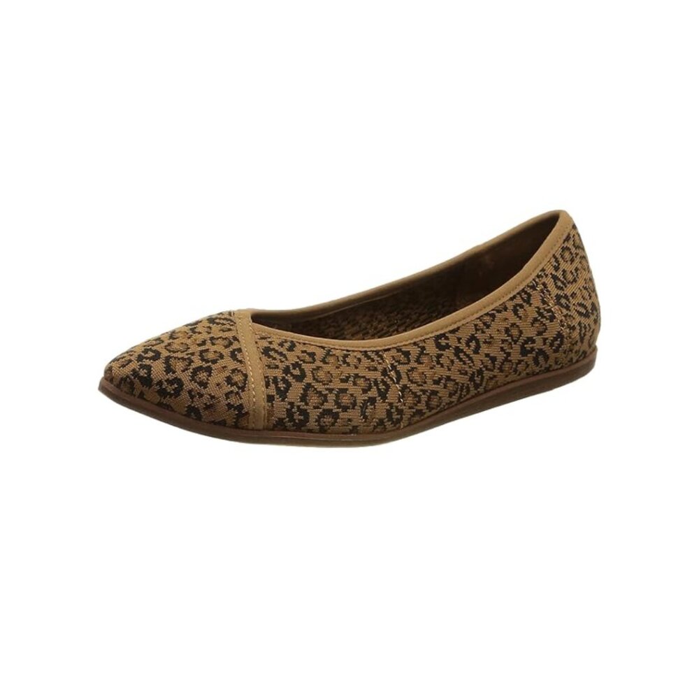 TOMS Leopard Print Flats Brown Knit Ballet Shoes – Women’s 7.5